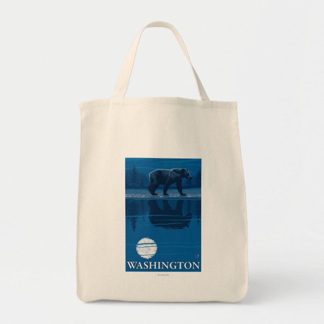 Tote Bag Ours au clair de lune - Washington (Devant)