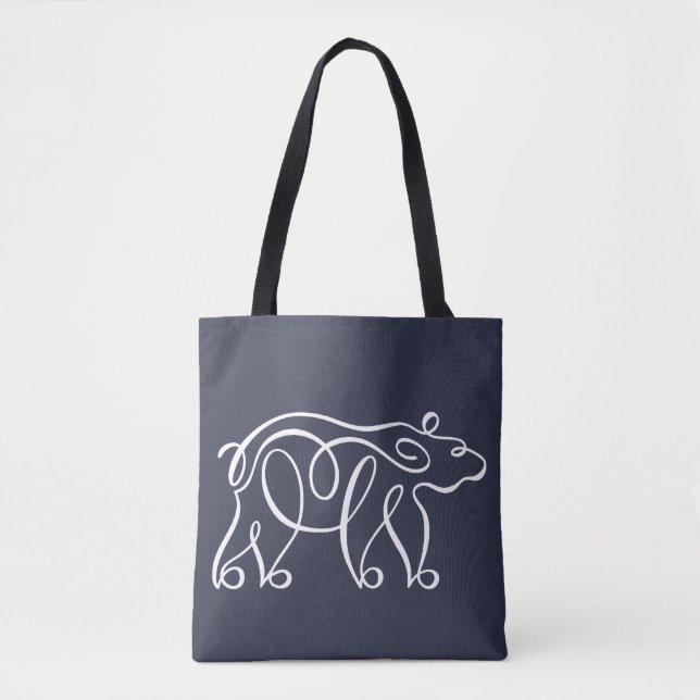 Tote Bag Ours calligraphique (Devant)