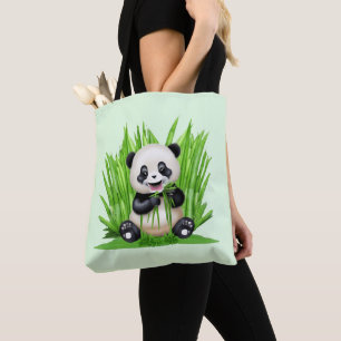 Tote Bag Ours de panda propulsé par des plantes