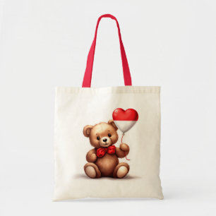 Tote Bag ours en peluche & ballon avec le drapeau de Monaco
