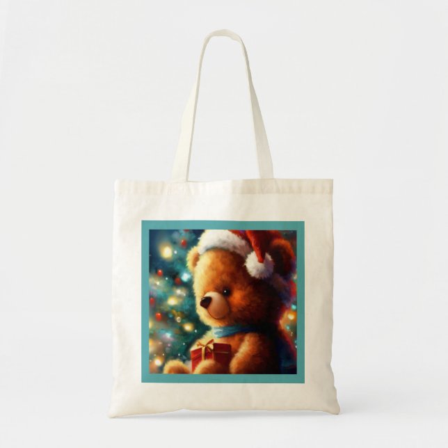 Tote Bag Ours en peluche de Noël 3 (Devant)