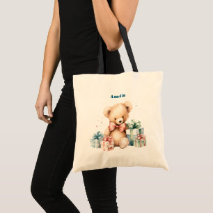 Tote Bag Ours en peluche mignonne avec cadeaux de Noël