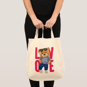 Tote Bag Ours en peluche pour la Saint-Valentin Design d'am