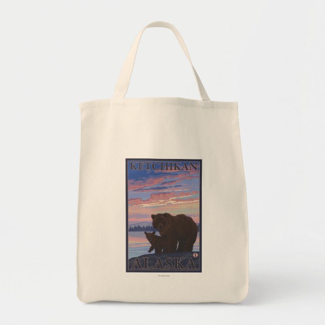 Tote Bag Ours et couteaux - Ketchikan, Alaska (Devant)