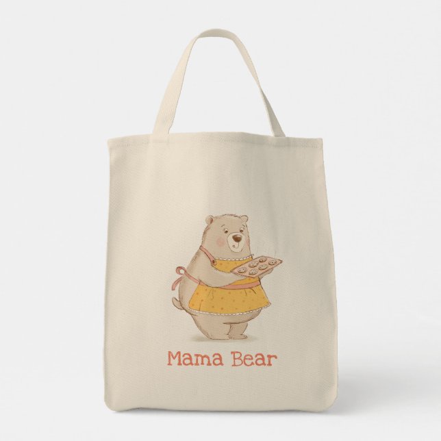 Tote Bag Ours maman avec plateau de biscuits (Dos)