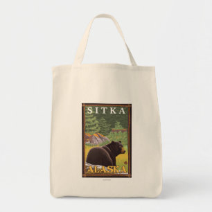 Tote Bag Ours noir dans la forêt - Sitka, Alaska
