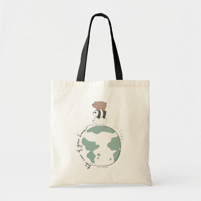 Tote Bag Ours nus - Prenez soin de votre maison (Devant)