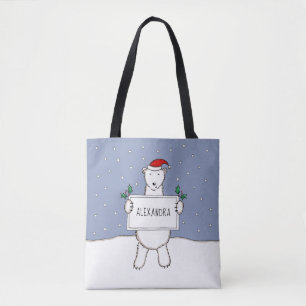 Tote Bag Ours polaire de Noël personnalisé