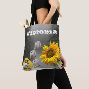 Tote Bag Ours Polaire de tournesol Kitten Floral Fourre-tou