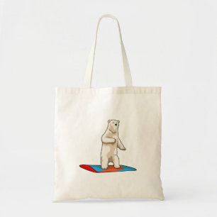 Tote Bag Ours polaire en Snowboardeur avec Snowboard