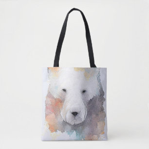 Tote Bag Ours polaire Nature animale sauvage Aquarelle Art