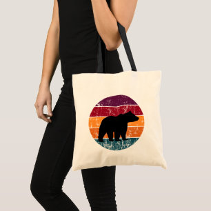 Tote Bag Ours Silhouette Retro Arc-en-ciel Wild Libre