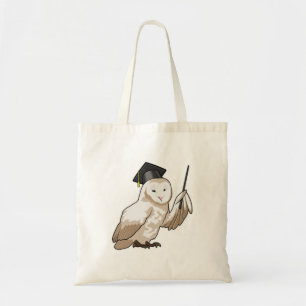 Tote Bag Owl as Teacher with Pointer