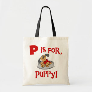 Tote Bag P est pour Puppy Tshirts and Gifts