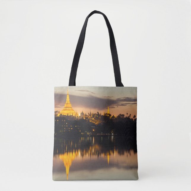 Tote Bag Pagode Shwedagon, Myanmar, Yangon (Devant)
