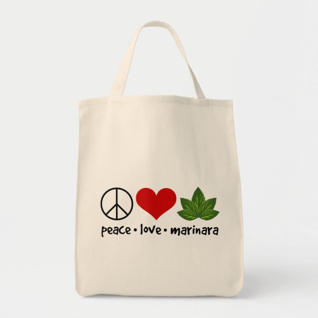 Tote Bag Paie Amour Marinara Basil Feuilles (Devant)