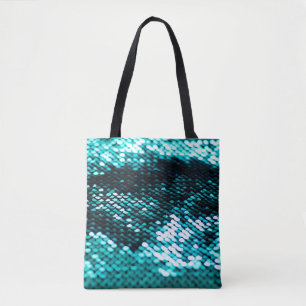 Tote Bag Paillette vert foncé texture brillante