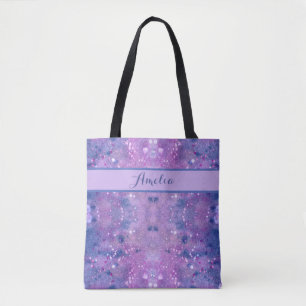 Tote Bag Paillettes de peinture rose violet