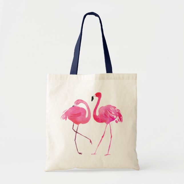 Tote Bag Paire D'Illustration De Flamant rose Rose Cute (Devant)