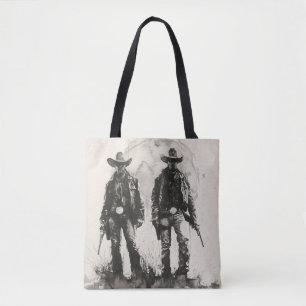 Tote Bag Paire monochrome de cowboys