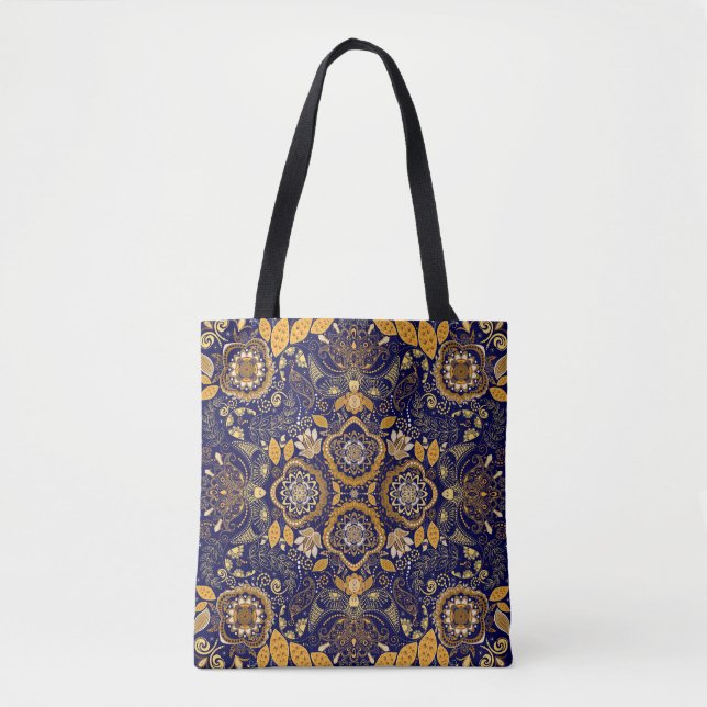 Tote Bag Paisley Elegance : Motif de design textile (Devant)