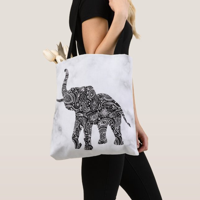 Tote Bag Paisley Elephant (De près)