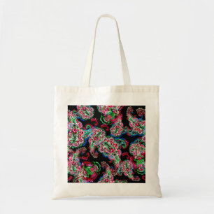 Tote Bag Paisley Floral Pattern, Ethnic Arrière - plan.