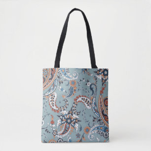 Tote Bag Paisley indien tendance : arrière - plan sans cout