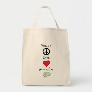 Tote Bag Paix, amour, et épicerie Fourre-tout d'avocats