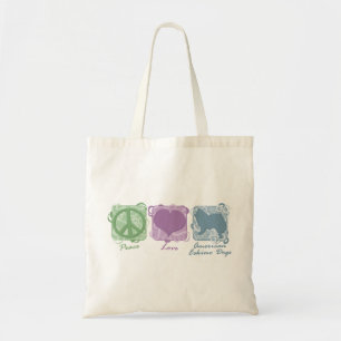 Tote Bag Paix en pastel, amour, et chiens esquimaux