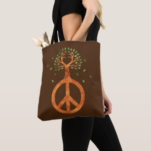 Tote Bag Paix Pour Les Arbres - Coeur D'Énergie Fleurie 1