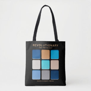 Tote Bag Palette d'ombre bleu moderne Nom Artiste maquillag
