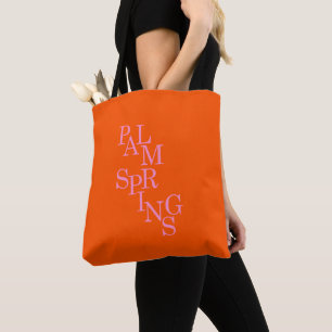 Tote Bag Palm Springs Orange Et Rose