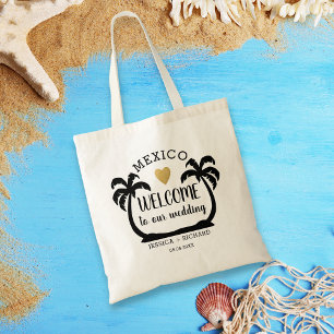 Tote Bag Palm Tree Heart Mexique Destination Mariage Bienve
