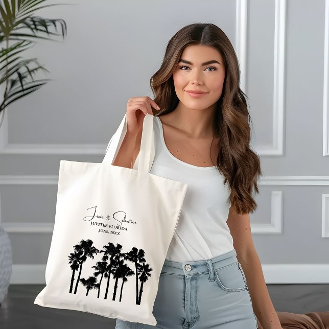 Tote Bag Palm Tree Plage tropicale Mariage Bienvenue (Créateur téléchargé)