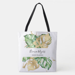 Tote Bag Palm vert Feuille Gold Tropical
