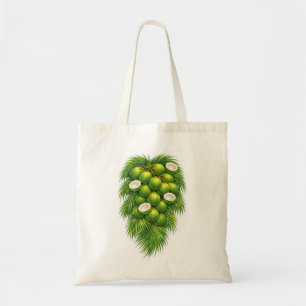 Tote Bag Palmier à noix de coco tropical vert