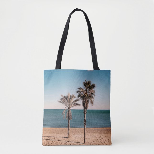 Tote Bag Palmier sur la plage le matin (Devant)