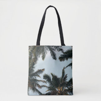 Tote Bag Palmier vert sous ciel blanc le matin
