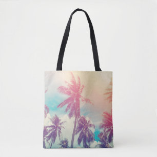 Tote Bag Palmiers en silhouette, coucher de soleil abstrait