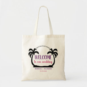 Tote Bag Palmiers tropicaux Destination Mariage Bienvenue