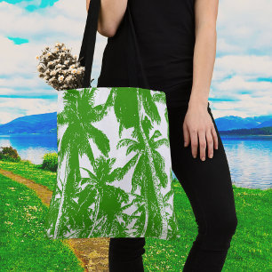 Tote Bag Palmiers verts et blancs