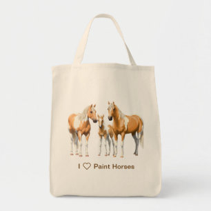 Tote Bag Palomino Pinto Peinture Quarter Chevaux En Neige
