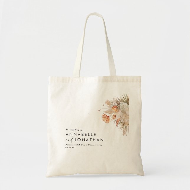 Tote Bag Pampas rustique herbe fleurie le mariage de (Devant)