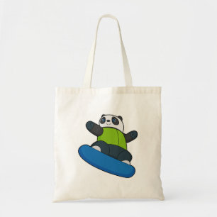 Tote Bag Panda a Snowboarder