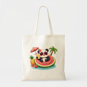 Tote Bag 🐼 Panda auf Kiwi-Floss Sommer-Stil Tragetasche