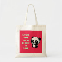 Panda avec une citation d'amour inspirationnelle