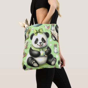 Tote Bag Panda bébé mignonne vintage