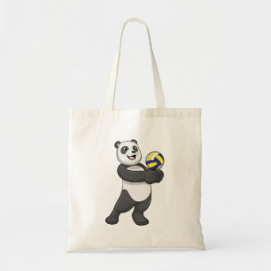Tote Bag Panda comme joueur de volleyball avec volleyball