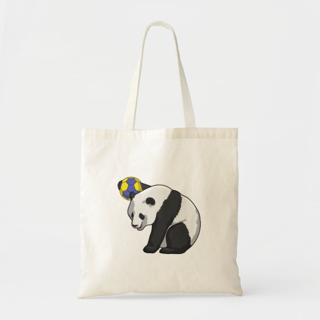 Tote Bag Panda dans les sports de handball (Devant)